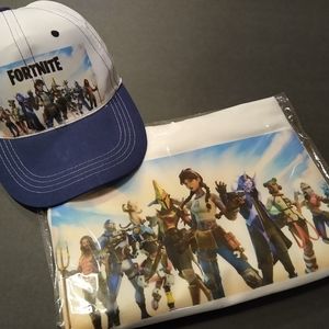 Women Fortnite V Neck T Shirt with Matching Hat